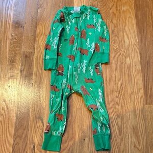 Hanna Andersson Green Bear Print Kids Footie